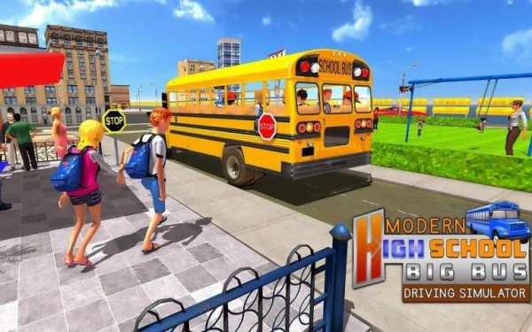 Modern High School Big Bus Driving Simulator screenshot 2
