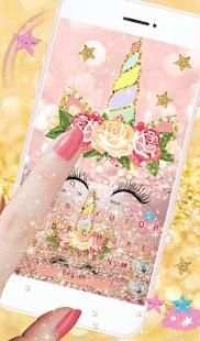 Glittering Diamond Unicorn Keyboard Theme screenshot 5