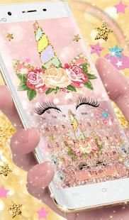 Glittering Diamond Unicorn Keyboard Theme screenshot 4