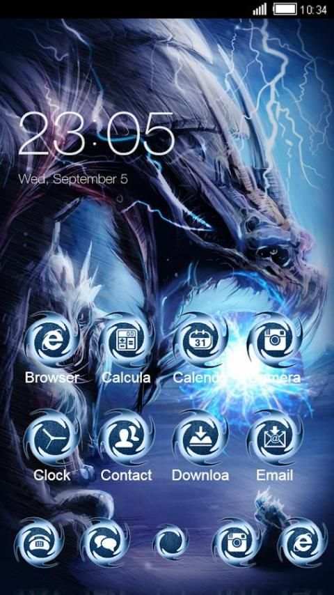 Black Cool Launcher: Fire Monster Dragon Wallpaper screenshot 1