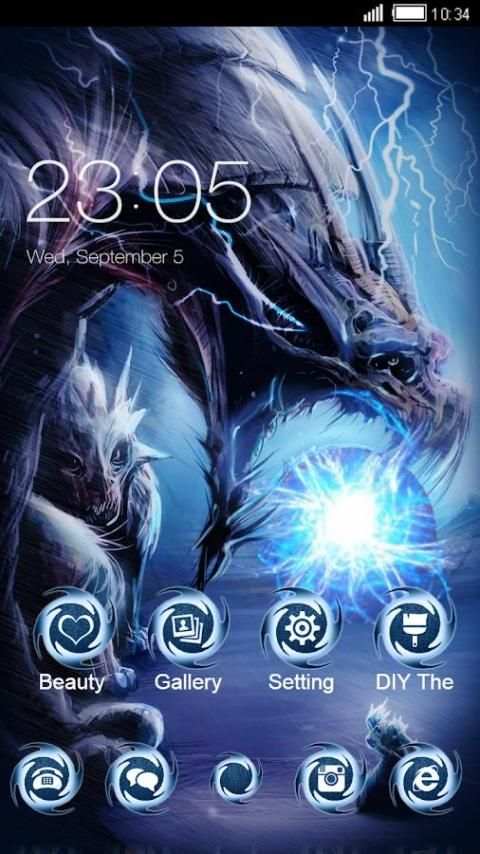 Black Cool Launcher: Fire Monster Dragon Wallpaper screenshot 3