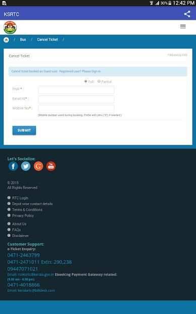 KSRTC - Kerala SRTC Bus Ticket Booking screenshot 1