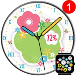 Free Flower Watch Face Theme for Bubble Clouds