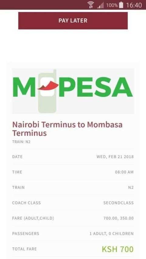 Madaraka Express - Online Booking screenshot 1