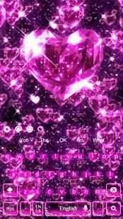 Pink Diamond hearts Keyboard screenshot 1