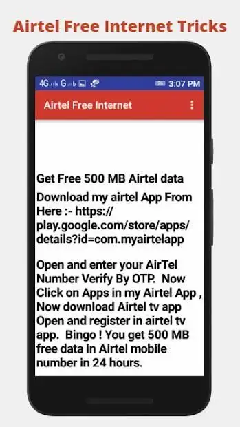 airtel Free Internet Tricks App screenshot 2