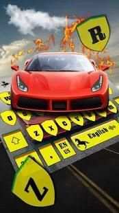 Red Car Racing Keyboard Theme screenshot 2