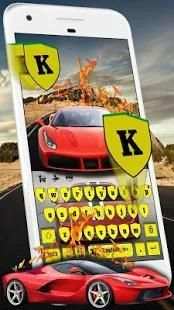 Red Car Racing Keyboard Theme screenshot 3