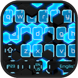 Gleaming Coal Hexagon Keyboard Theme आइकन