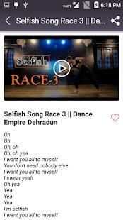 Selfish Song Videos - Race 3 Songs screenshot 1
