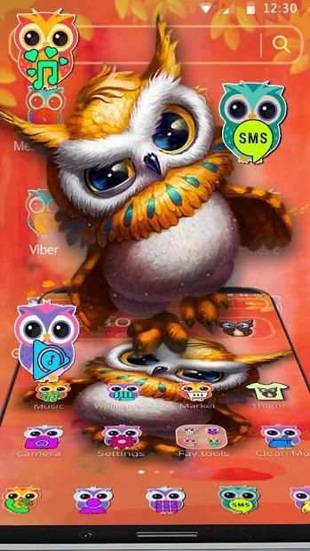 Tema Owl Animasi Lucu screenshot 2