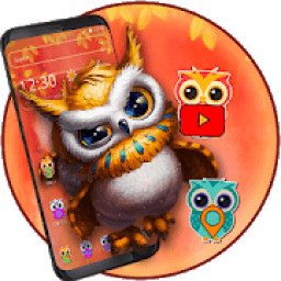 ikon Tema Owl Animasi Lucu