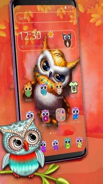 Tema Owl Animasi Lucu screenshot 4