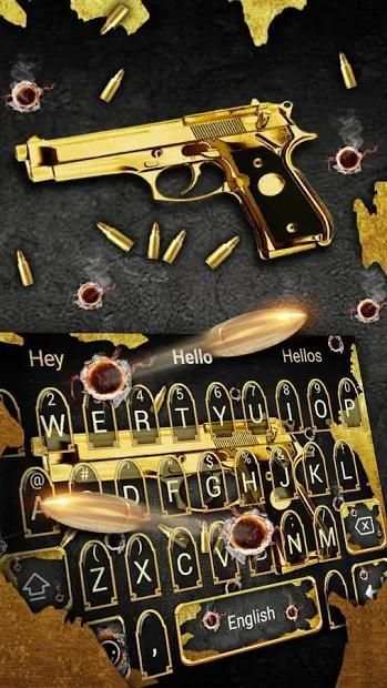 Golden Gun *and Bullet Keyboard Theme screenshot 4