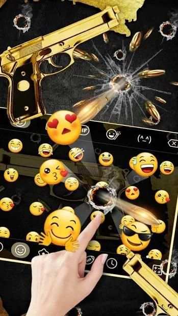 Golden Gun *and Bullet Keyboard Theme screenshot 3