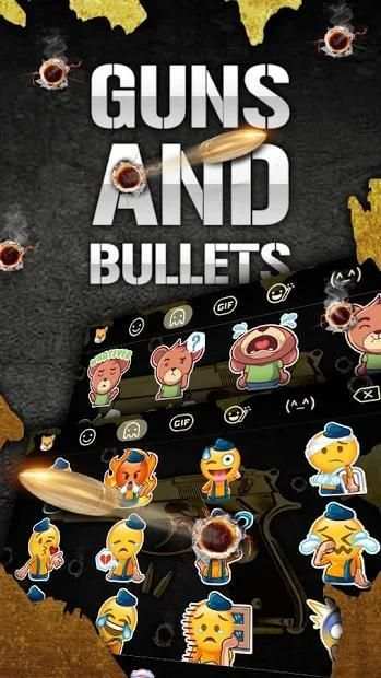 Golden Gun *and Bullet Keyboard Theme screenshot 2