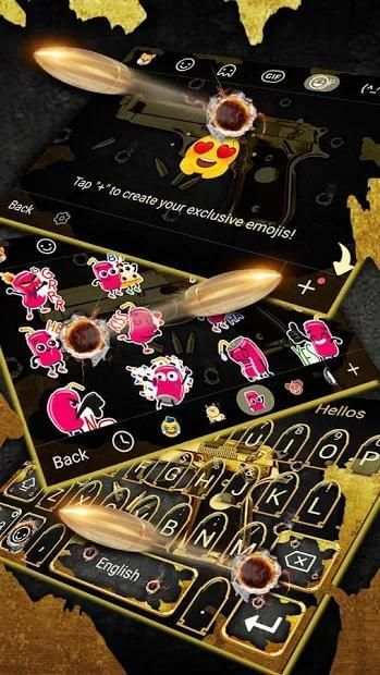 Golden Gun *and Bullet Keyboard Theme screenshot 1