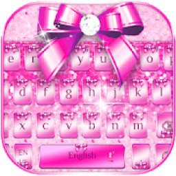Diamond Pink Bow Keyboard Theme आइकन