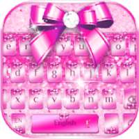 Diamond Pink Bow Keyboard Theme