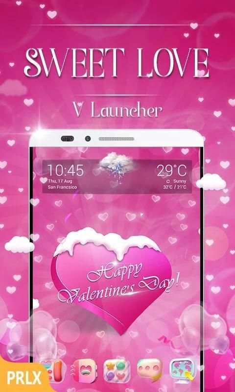 Sweet Love 3D V Launcher Theme स्क्रीनशॉट 5