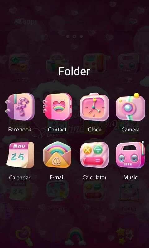 Sweet Love 3D V Launcher Theme स्क्रीनशॉट 2