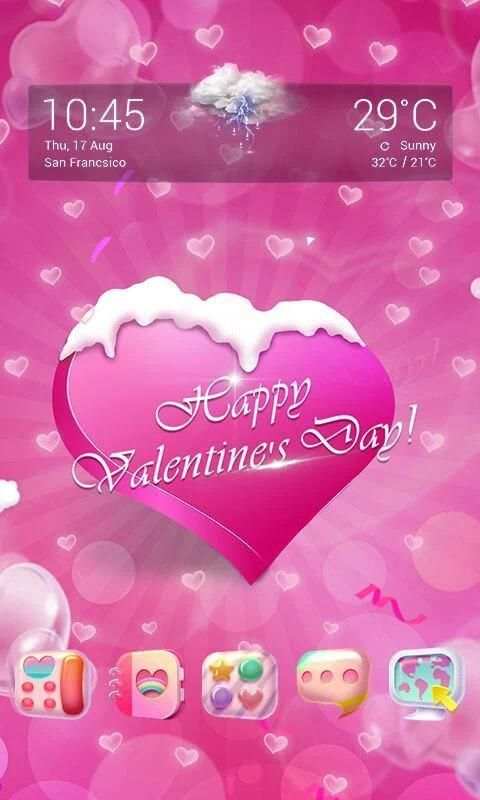 Sweet Love 3D V Launcher Theme स्क्रीनशॉट 4
