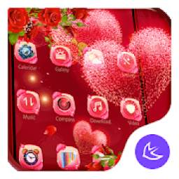 Red rose love-APUS launcher free theme