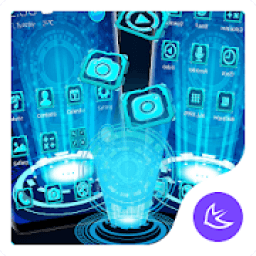 ikon Blue Neon Technology theme