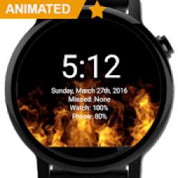 Flames Watch Face - Wear OS Smartwatch - Animated