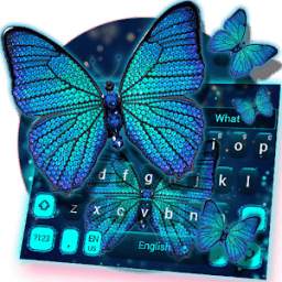 Blue Diamond Butterfly Keyboard Theme