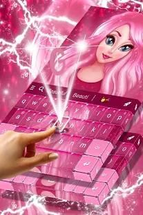 Cute Cartoon Girl Keyboard screenshot 4