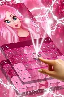 Cute Cartoon Girl Keyboard screenshot 3