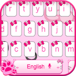 ikon Pink Cute Kitty Cartoon Keyboard Theme