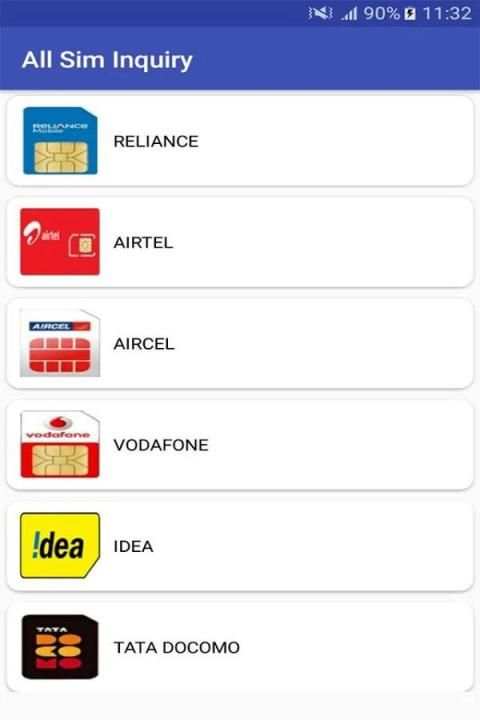 SIM Inquiry Numbers For Mobile स्क्रीनशॉट 1