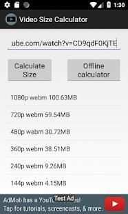 Youtube Video Size Calculator screenshot 10