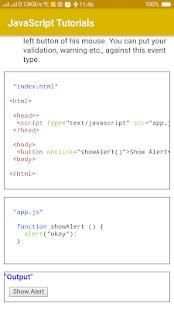JavaScript Tutorials Offline screenshot 1