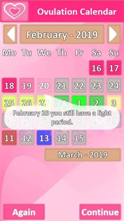 Ovulation Calendar App screenshot 1