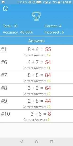 RapidMaths screenshot 2