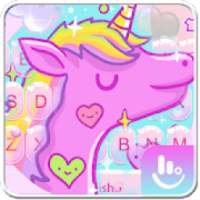 Live 3D Sparkling Cute Pink Unicorn Keyboard Theme on 9Apps