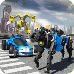 US Police Car Wild Panther Transform Robot Games