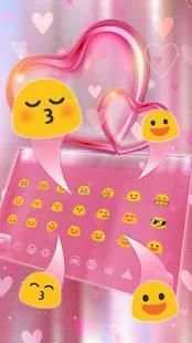 Pink Shimmer Heart Keyboard screenshot 1