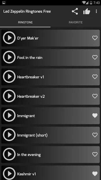 Led Zeppelin Ringtones Free screenshot 6