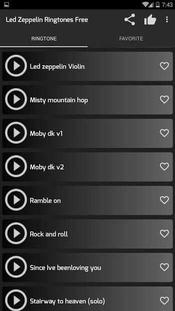 Led Zeppelin Ringtones Free screenshot 1