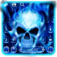 Blue Flaming Skull Keyboard Theme