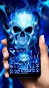 Blue Flaming Skull Keyboard Theme screenshot 3