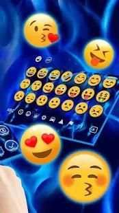 Blue Flaming Skull Keyboard Theme screenshot 1