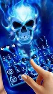Blue Flaming Skull Keyboard Theme screenshot 2