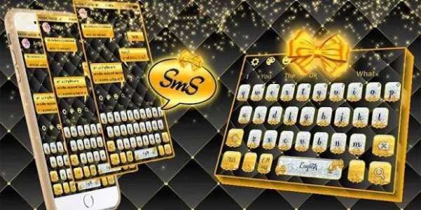 SMS Gold and Silver Bow Keyboard screenshot 1