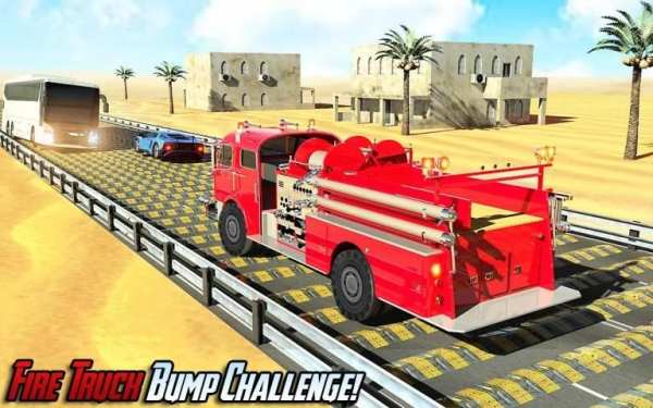 Fire Fighter Truck: Speed Bump Car Crash Test screenshot 5