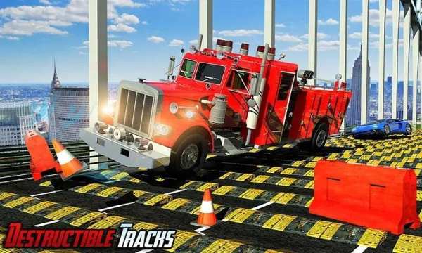 Fire Fighter Truck: Speed Bump Car Crash Test screenshot 11